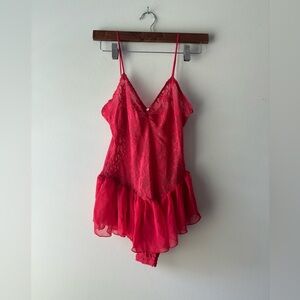 Vintage fantasies red one piece laced babydoll‎ size S